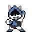 A sprite of Lancer from Deltarune. Jarringly realistic cat ears have been added to his head.